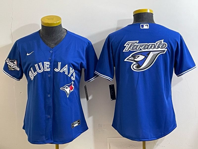 Women 2025 Toronto Blue Jays Blank Blue Game Nike MLB Jersey style 012->women mlb jersey->Women Jersey